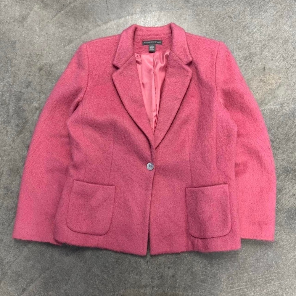 Vintage Wool Pink Blazer Women's Josephine Chaus Barbie 16